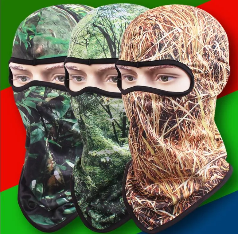 Utomhus Camping Sport Camo Balaclava Mask Airsoft Jakt Kamouflage Ridning Cykel Motorcykel Face Masker Fiske UV Skyddsmask