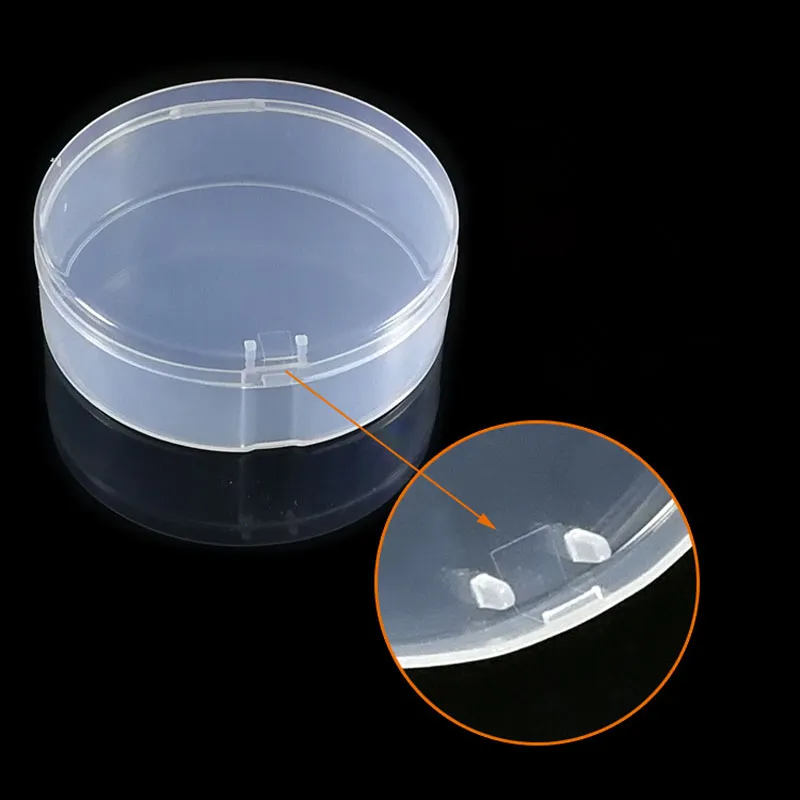 Round Transparent Clear Storage Boxes for Powder Puff Mini Small Jewelry Case Container