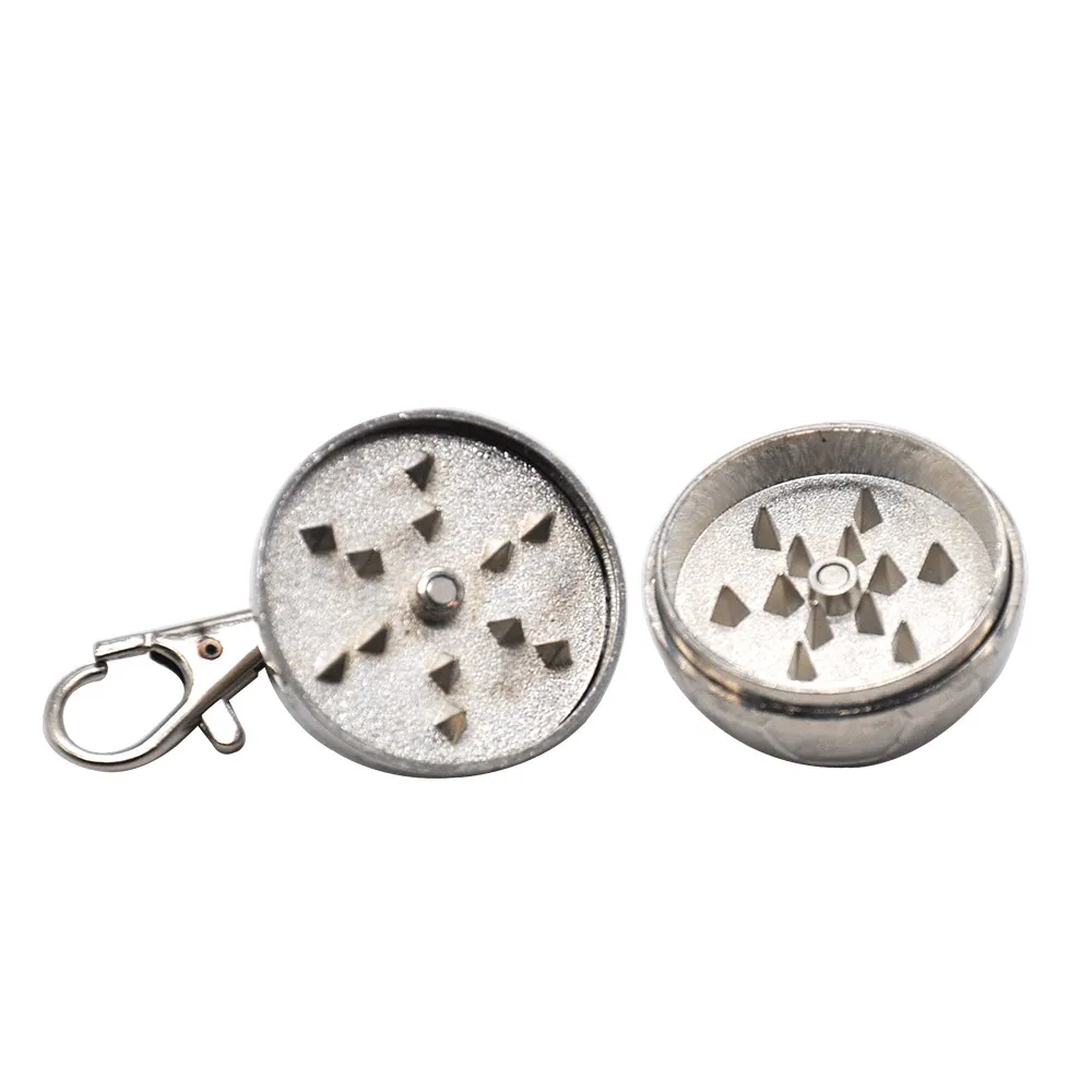 Metal 2-Piece Keychain Herb Grinder 35MM Mini Zinc Alloy Herbal Smoke Grinder Metal Tobacco Herb Grinder Tobacco Herb Crusher Muller