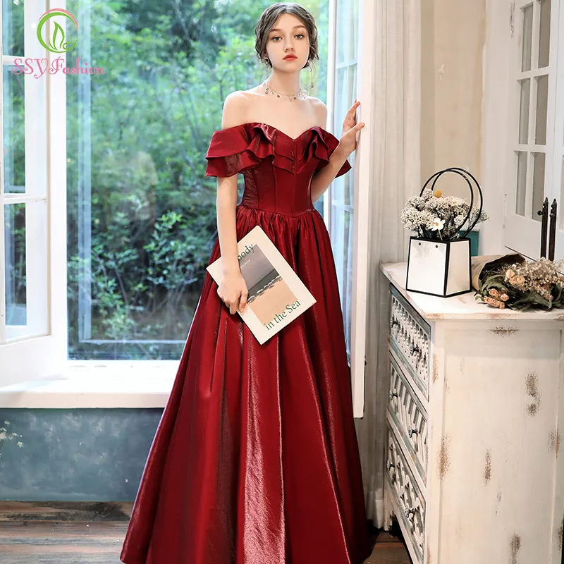 Vestido 2025 social vinho