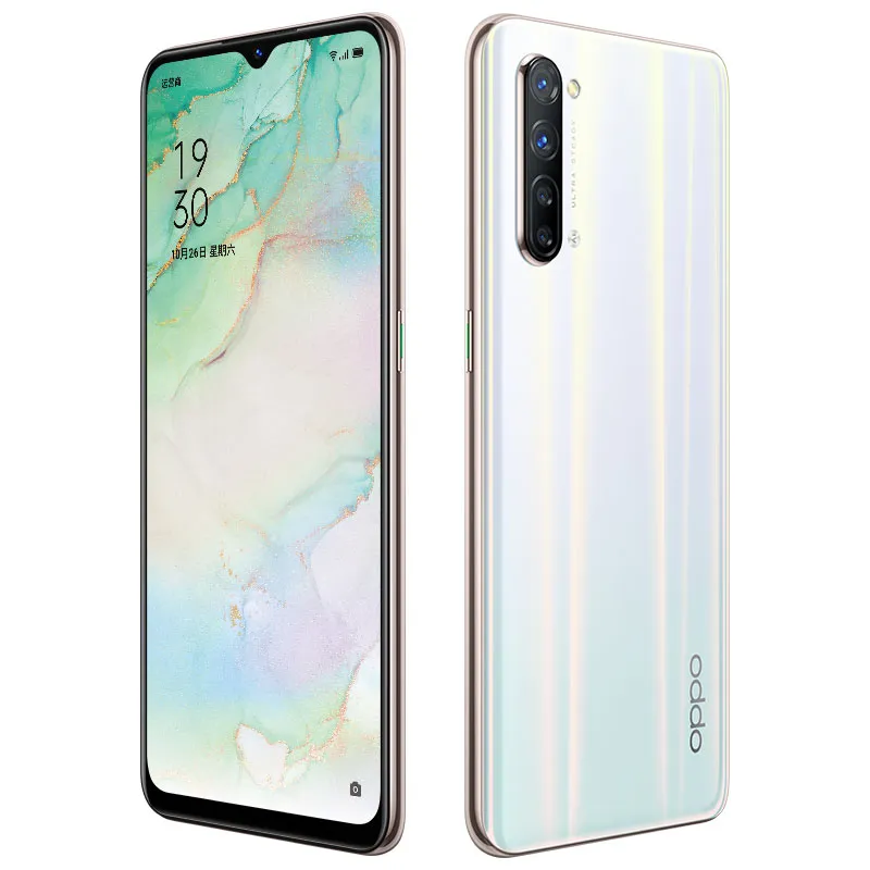 Oppo Reno 3 5G LTE الهاتف الخليوي 8GB RAM 128GB ROM Mediatek 1000L Octa Core 6.4 بوصة ملء الشاشة 64MP NFC بصمة المعرف الهاتف المحمول