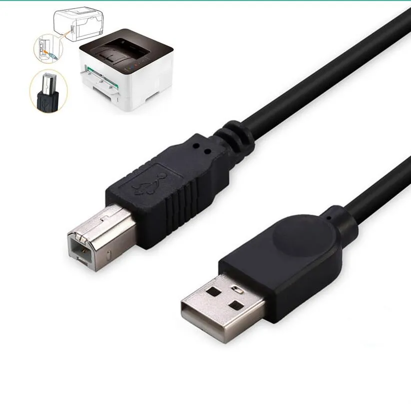 1.5m USB naar USB B Adapter-gegevenskabel voor HP // Epson Printer Scanner USB2.0 Een mannelijk nieuw