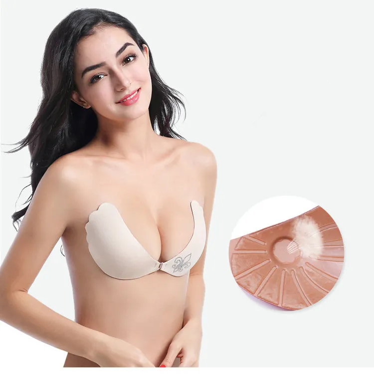 Nieuwe DHL Free Women Push Up Bra Silicone Adhesive Invisible Wing Bra met Diamond Naadloze Strapless Backless Bras Breast Pad