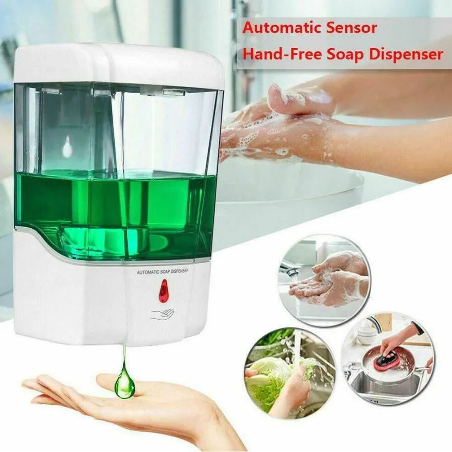 Wall Mounted Sensor Liquid Soap Dispenser Touchless Automatic Soap Dispenser 700ml Sensor Dispenser Bathroom Accessories CCA12199 30pcsN