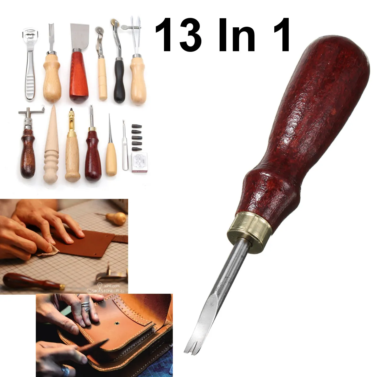 Professional Leather Craft DIY Tools Kit, Hand Sewing, Stitching, Punch,  Carving, Work Saddle, Leather Craft Accessories