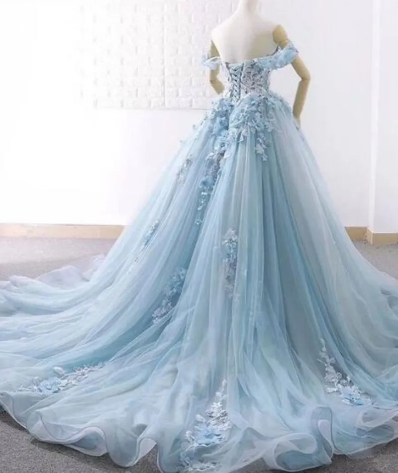 Light blue wedding deals dress plus size