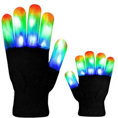 LED-handschoenen Stage Performance Lichtgevende Handschoenen Kleurrijke Kostuum Props Heldere LED Lichtgevende Halloween Kerstbenodigdheden XD22829