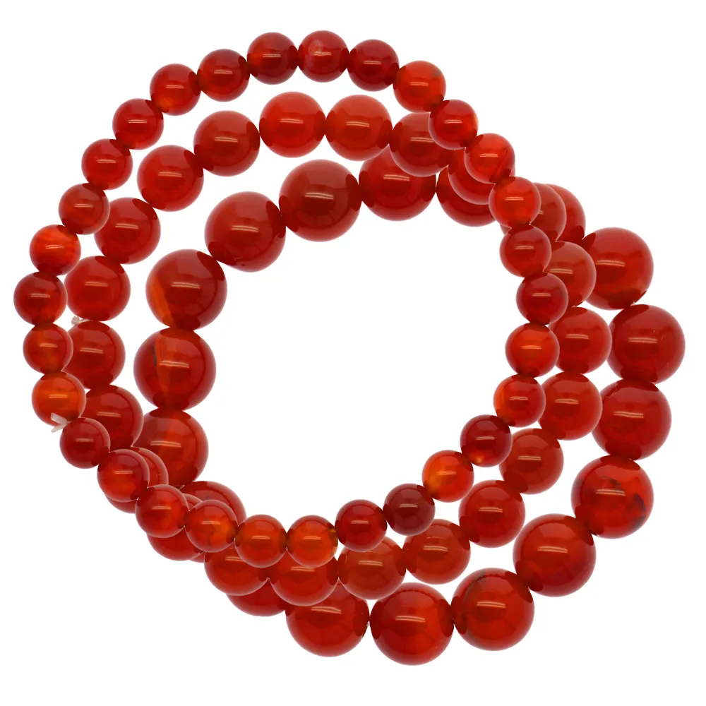 2019 moda doğal akik taş altınlar, 6-10 mm'lik yüzey küresel kırmızı akik bilezik boncuklu