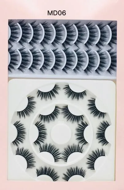 Handmade thick mink false eyelashes set 18 pairs with packaging natural long fake lashes extensions 6 models available DHL Free