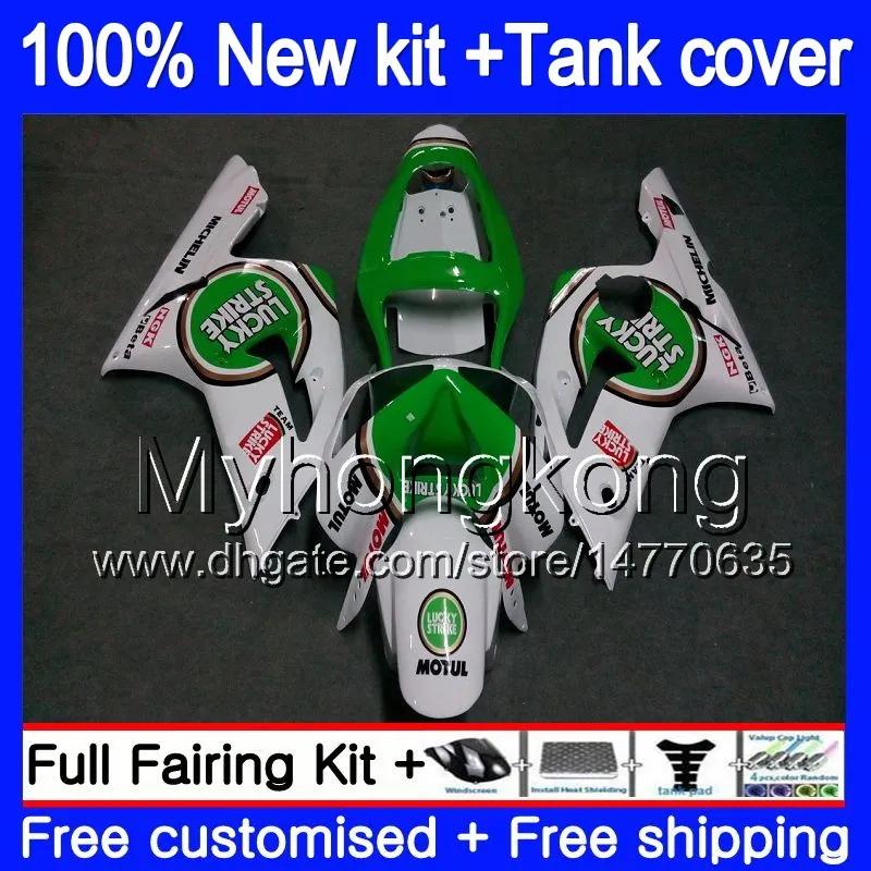 Kropp + Tank för Kawasaki 600cc ZX600 ZX636 ZX-6R 2003 2004 211MY.5 ZX 636 6 R ZX6R 03 04 ZX-636 ZX-600 ZX 6R 03 04 Lucky Strike Fairing