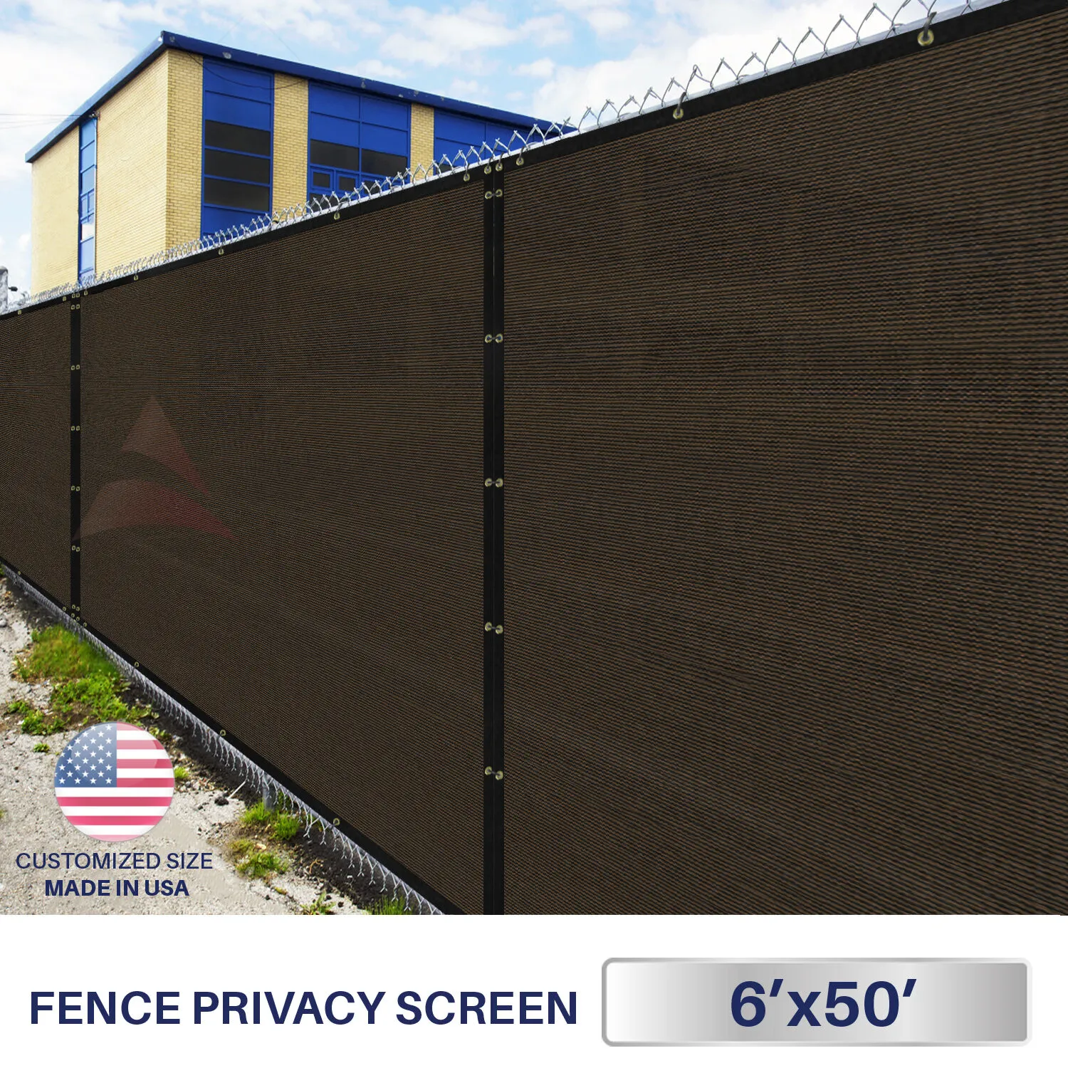 6'x50' Green Black Beige Brown Privacy Fence Windscreen Garden Shade Mesh Fabric178z