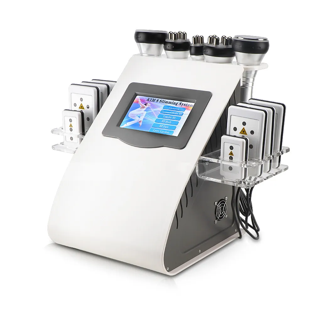 Neue Aktion 6 in 1 Schlankheitsmaschine Ultraschall Kavitation Vakuum Radiofrequenz Lipo Laser Maschine für Spa FedEx