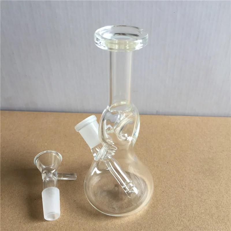 1pc Hookah Mini Bong 5.9 Inch 5mm Thickness With Brass Glass Bong