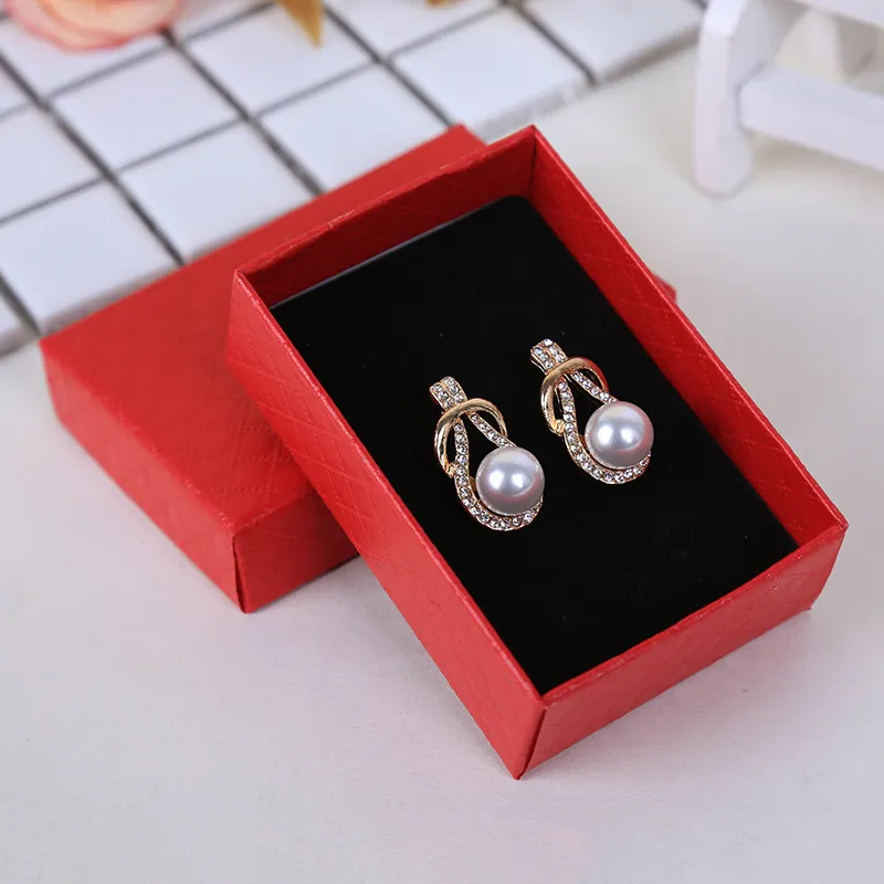 [Ddisplay] 8 * 5.5 * 2.8cm Diamantmönster Smycken Box Födelsedagspresent Ring Case Bracelet Smycken Förvaring Box Pendant Little Girl Smycken Box