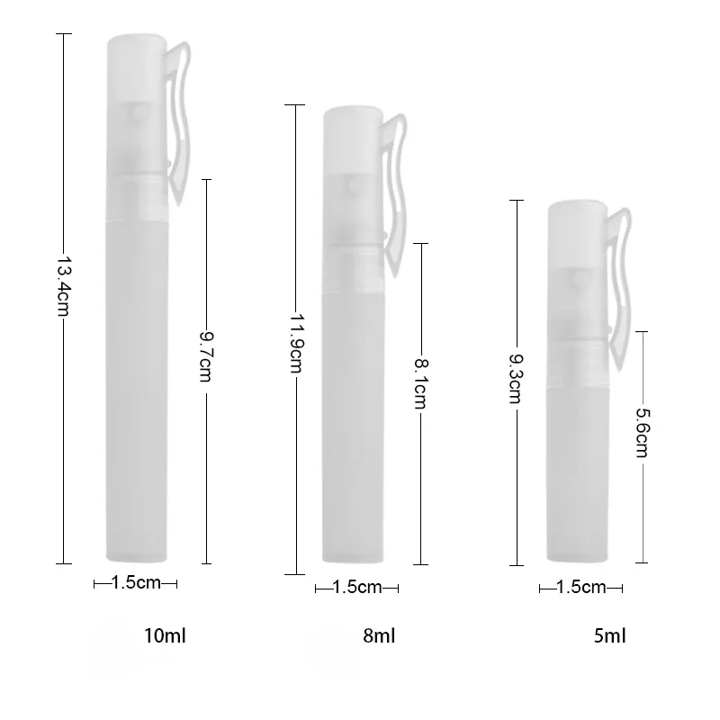 5ml 8ml 10ml旅行ポータブル香水詰め替え可能なボトル空のスプレー化粧品容器噴霧器白いプラスチックペン