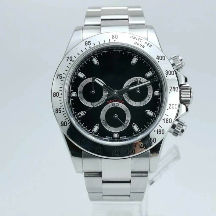 40mm Wrist Watch: Men's 40mm Black Dial Wristwatch With Self Winding ...