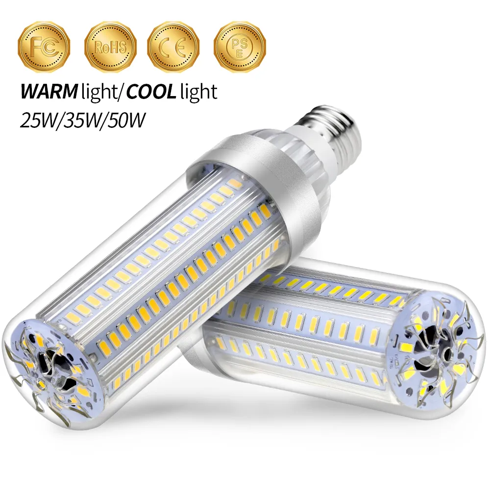 E27 Boubelle de maïs E26 LED Ampoule 50W 25W 35W Lamparara 220V LED Lumière 110V Aucune lumière de scintillement pour l'entrepôt Éclairage extérieur 5730