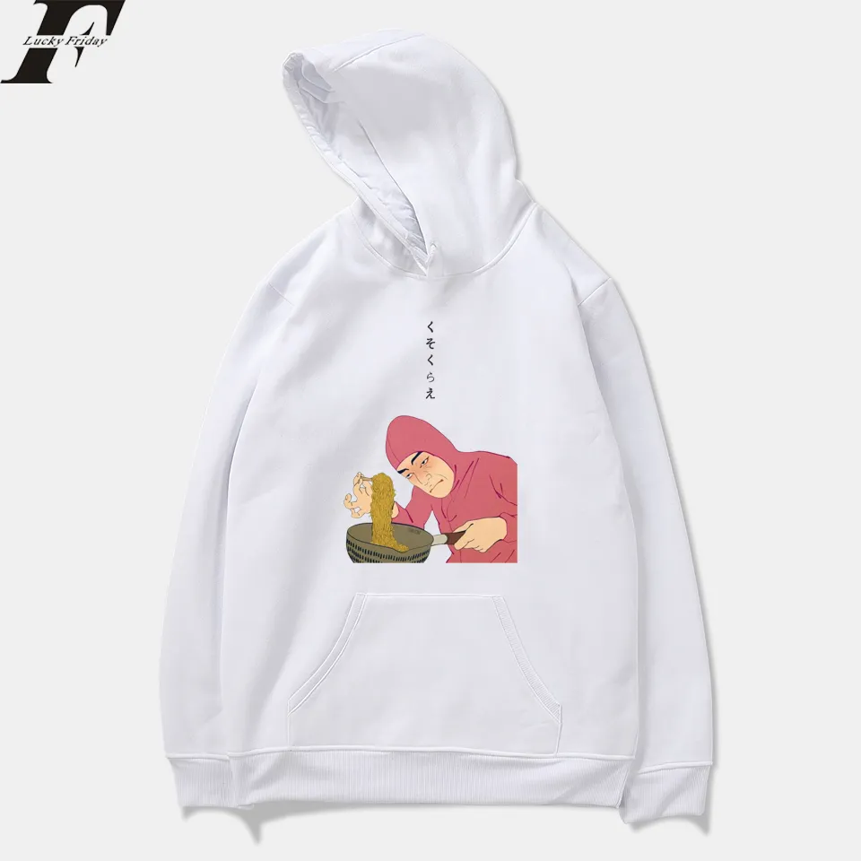 Moda-Pembe Guy Ramen Kral Vaporwave Kadınlar / Erkekler Hoodies Tişörtü Harajuku Moda Hoodie Erkek / Kız Hoody Erkekler Kazaklar Eşofman Üst