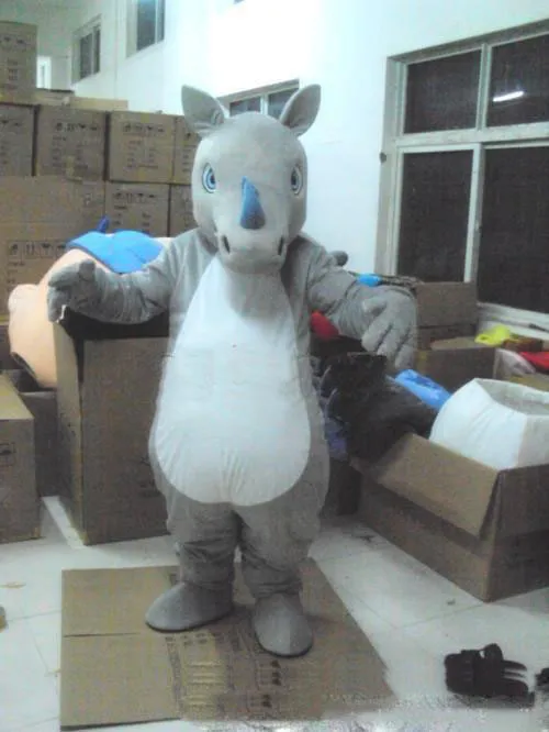 2019 Hot New Rhino Unicorn Mascot Kostym för vuxna Jul Halloween Outfit Fancy Dress Suit Gratis frakt