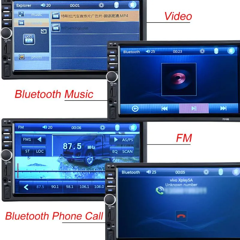 Kaufe Hippcron Autoradio 7 Zoll 12V 2 Din Audio Stereo Bluetooth