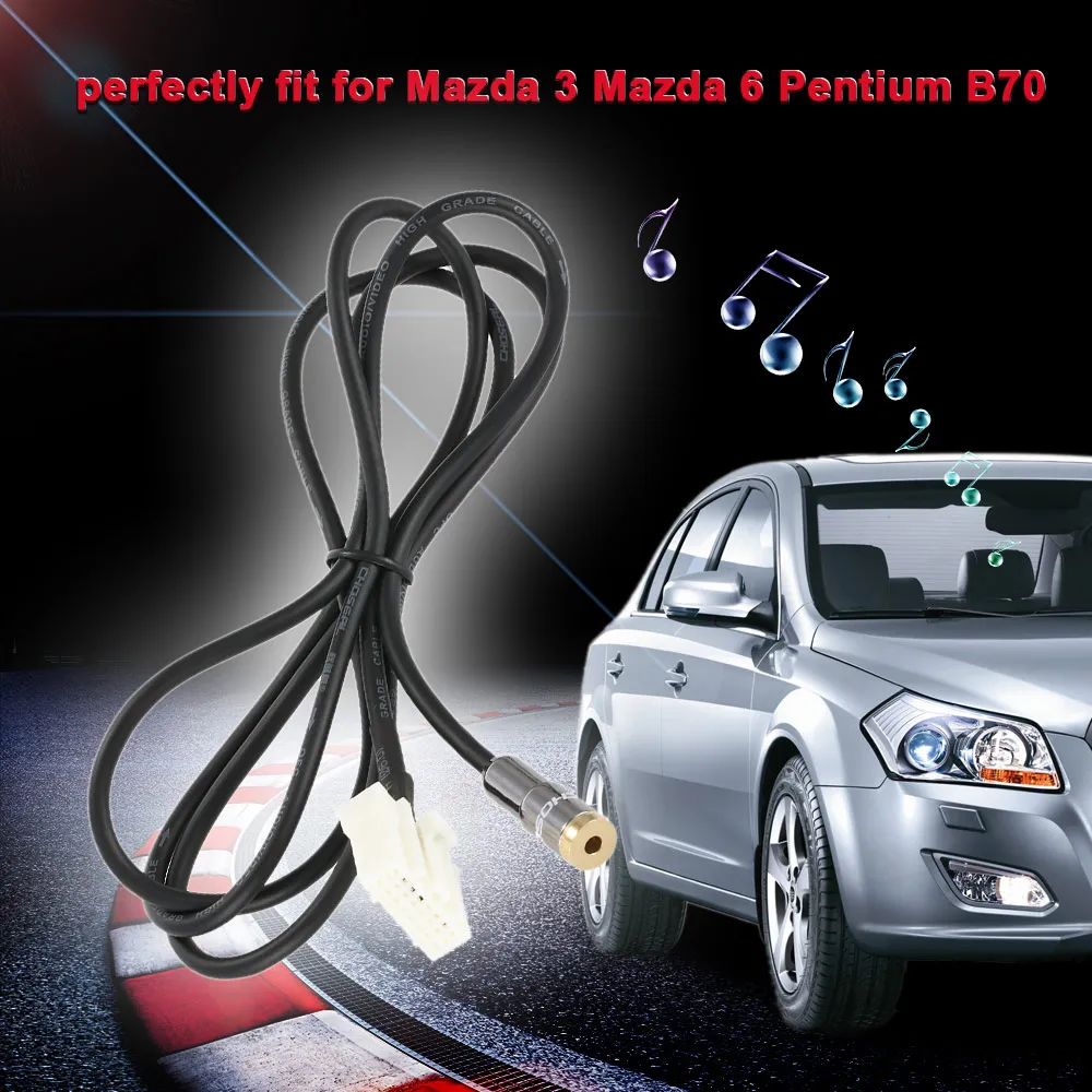 Adaptateur audio de ligne de câble auxiliaire d'entrée de 3,5 mm pour Mazda 3 Mazda 6 M3 M6 Besturn B70 connecteur de téléphone de voiture