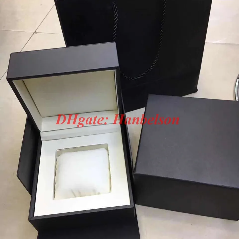 Hight Quality brownk leather Watch Box Wholesale Mens Womens Watches square Box With Certificate Card Gift Paper Bags