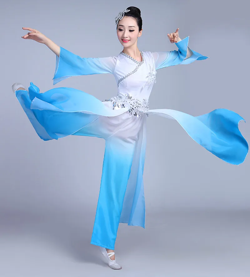 New Fan Umbrella Dance Performance Elegant Modern Dance Costume Yangge Adult Female Classical Costume Female S-XXXL