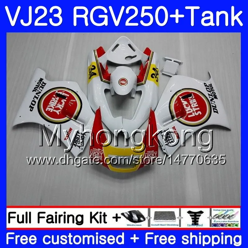 Body + Tank för SUZUKI VJ21 RGV250 88 94 95 96 97 98 309HM.3 RGV-250 VJ23 VJ 22 RGV 250 Lucky Strike Hot 1988 1994 1995 1996 1997 1998 Fairing