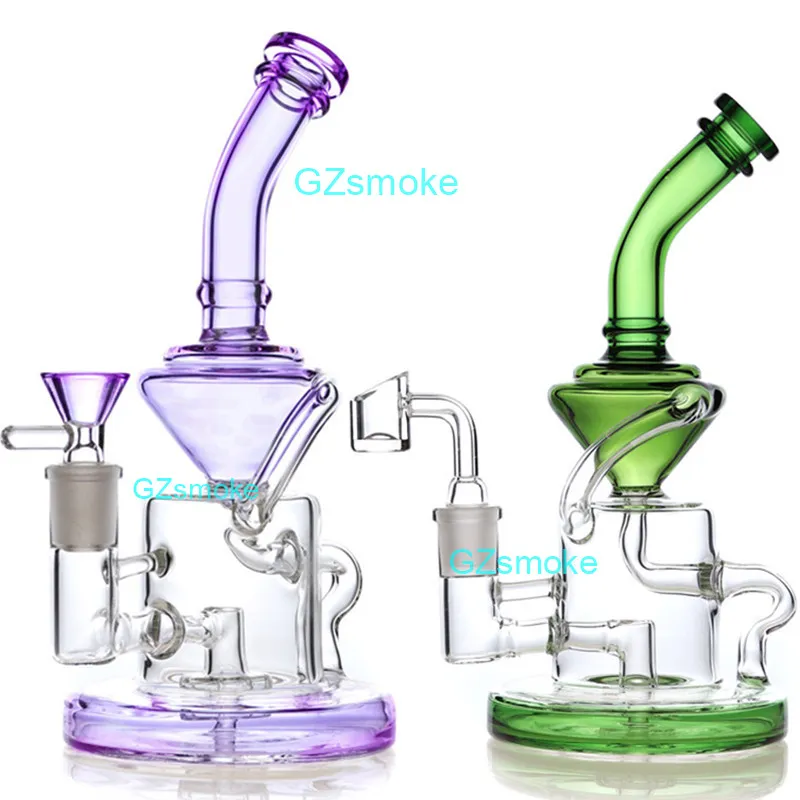 Recycler Bongs Water Pipe Dab Rig Vortex Effect Wax Bong Glass Pipes