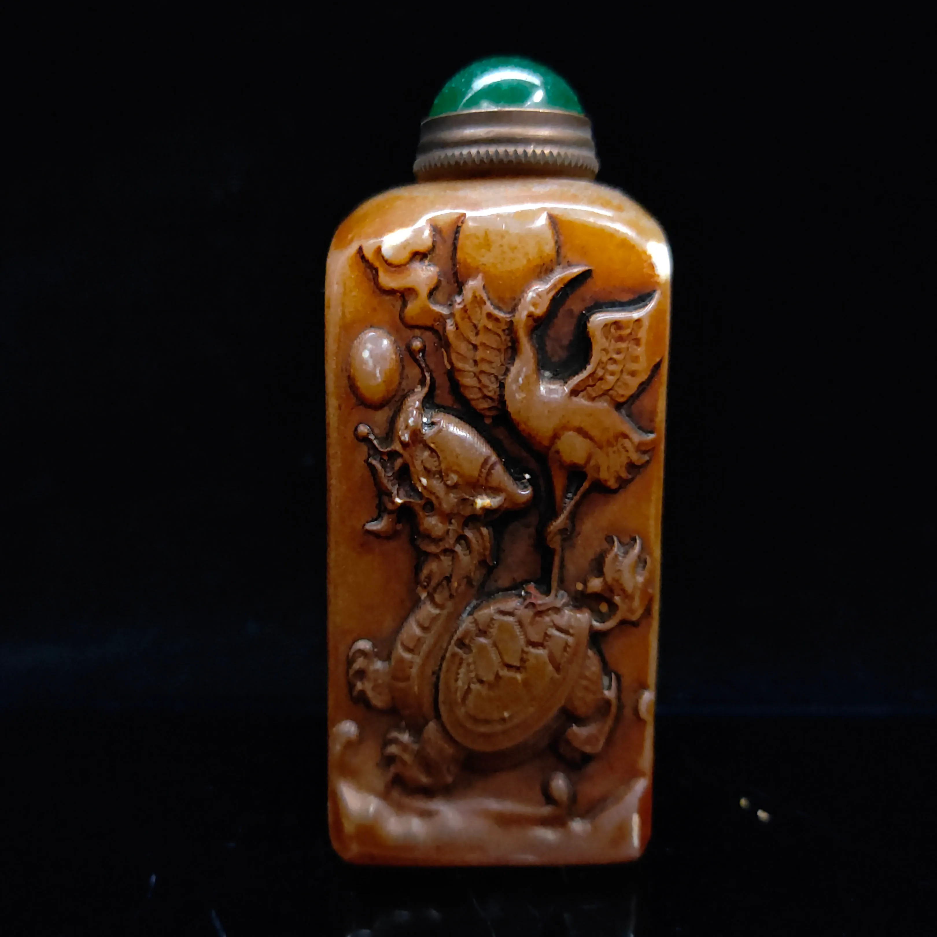 Kinesisk Antik Hand Skuren Shoushan Stone Snuff Bottle LL071