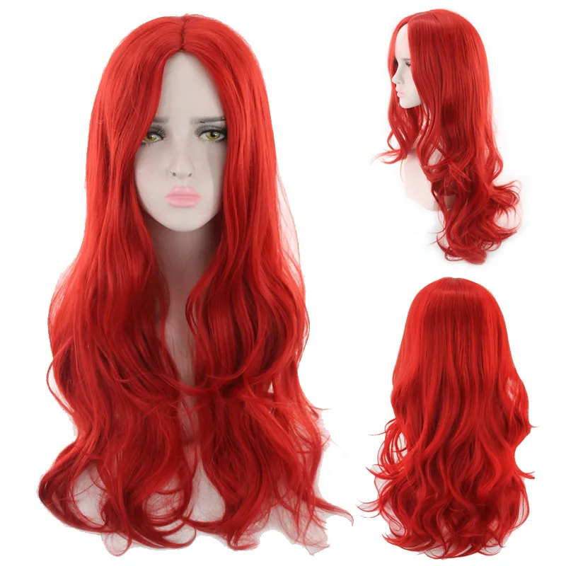 Long Curly Hair Wigs Carve Fluffy Fashion Big Wavy Synthetic Wig Caps Wholesale