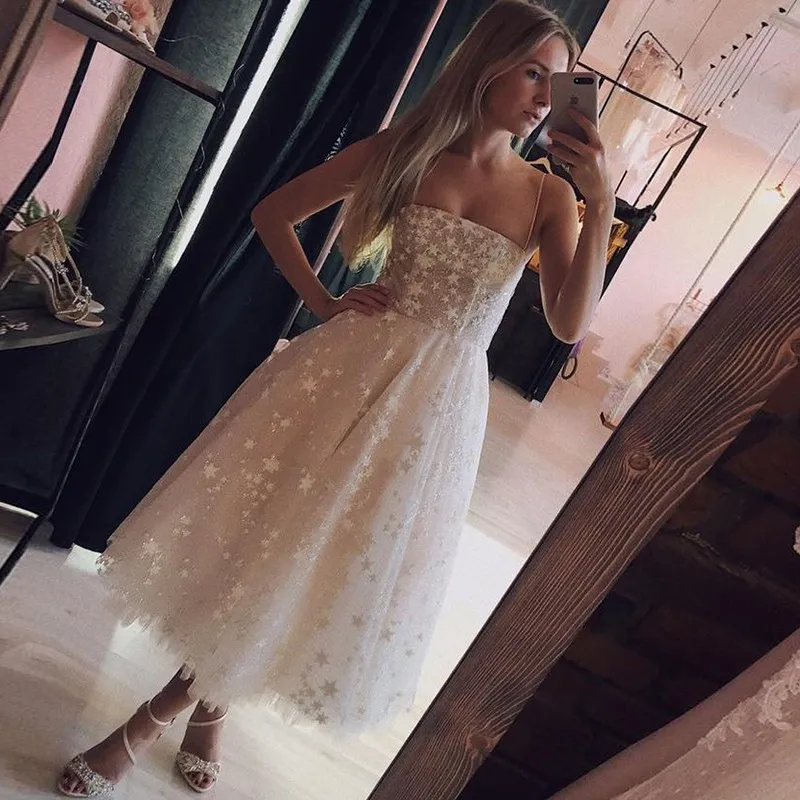 star homecoming dress A Line Long Tulle Strapless Prom Dress With Star Sequins cg11000 main image 0