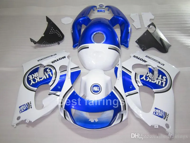 Kit carena ZXMOTOR 7gifts per SUZUKI GSXR600 GSXR750 SRAD 1996-2000 bianco blu GSXR 600 750 96 97 98 99 00 carenature con coperchio serbatoio