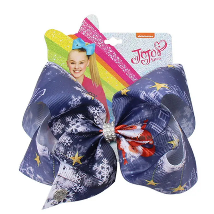 7 pollici Jojo Siwa archi per le ragazze Jojo Siwa Natale archi dei capelli con accessori per capelli clip JOJO archi dei capelli 6 colori FJ824