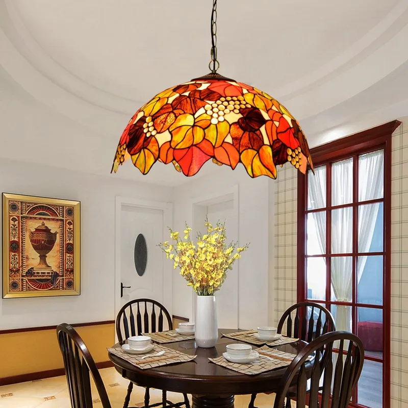 Tiffany Stained Glass Hanging Lamp Modern Pastoral Village Chandelier For Dinner Room Living Room And Bedroom Hanging Fixture From Honyartglass 513.35 DHgate.Com