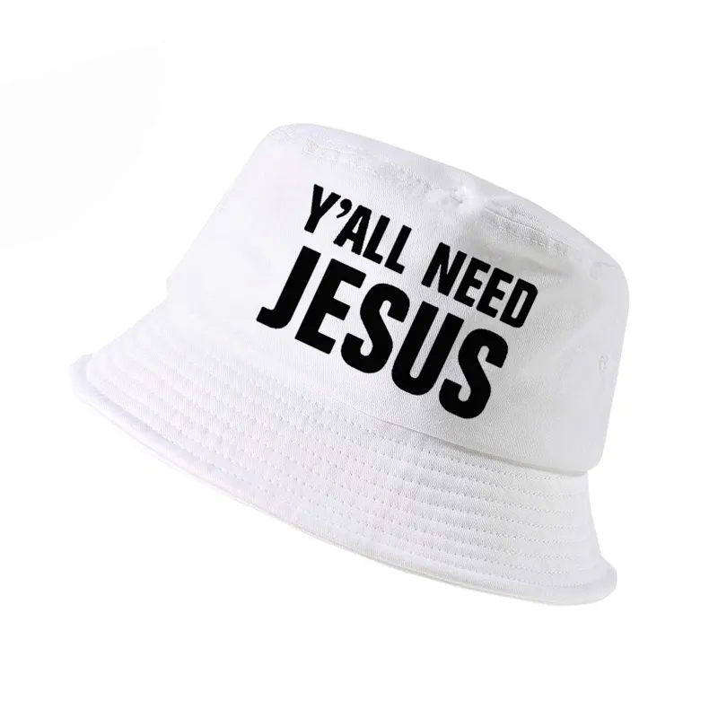 Cloches Summer Sun Men Fishing Hat 100% Cotton Yall Need Jesus Cap  Christian Youth Worship Fisherman Hats Harajuku Bucket Gorro From 20,53 €
