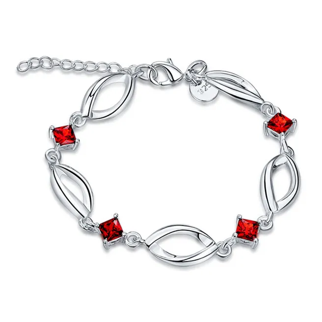 Top-Verkauf! Rubin-Armband aus Sterlingsilber SPB530; hochwertige, modische 925er Silber-Charm-Armbänder für Männer und Frauen