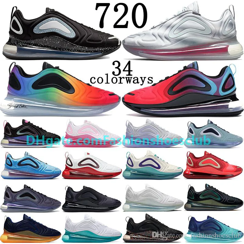 2020 NOWOŚĆ Undercover Black Neon Streaks Be True 720og Neon Collection Volt Women Men Men Runnning Buty Pink Sea Forest Sunset Sneakers