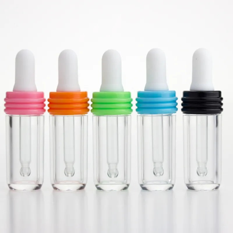 100pcs/lot 3ML acrylic dropper bottle Empty Essence bottles oil sample container Vial Essential Oil Display Bottle