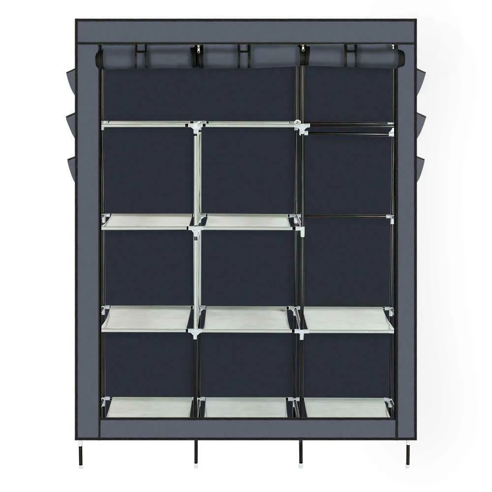 Heavy Duty Portable Closet Storage Organizer Wardrobe Clothes Rack Shelves Gray190R