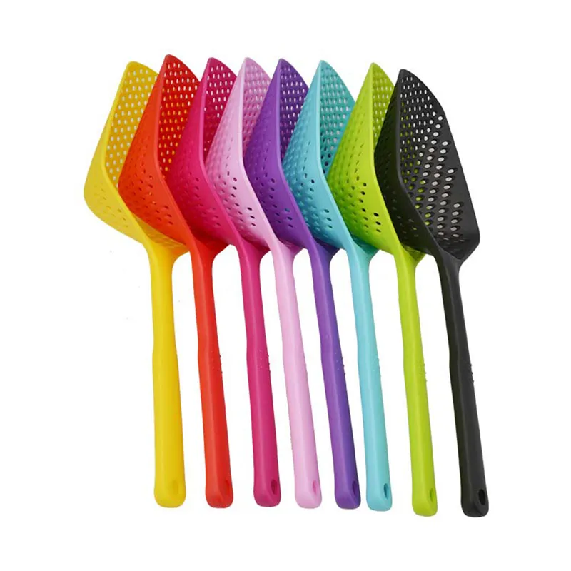 Cooking Shovels Vegetable Strainer Scoop Nylon Spoon Large Colander Soup Filter Pasta resistente al calore Strainer Moda Utensili da cucina