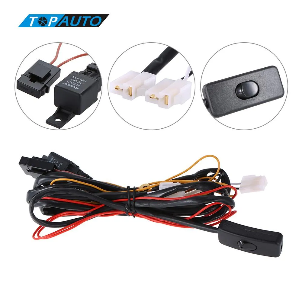 Car-styling LED One Pair of Bumper Grille Fog Lights LED Lamp with Wiring Relay Switch Kit for Honda Civic 2009-2011 Auto