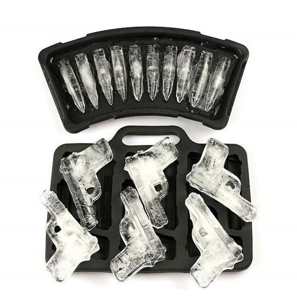 DIY Clear Ice Making Kit Gun Bullet Shape Ice Cube Tray Silicone Ice Cube Mold Kitchen Bar Party