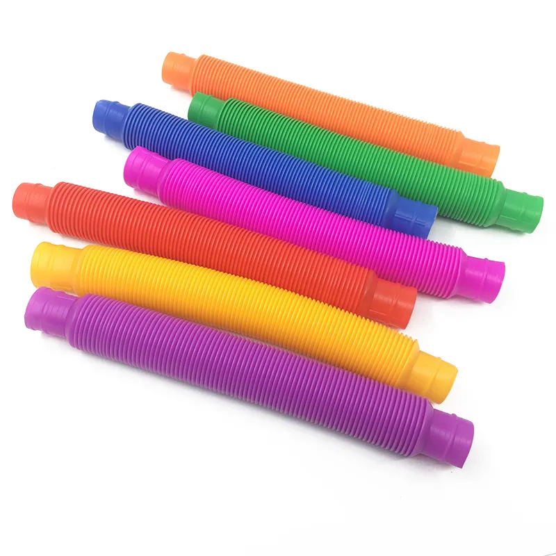 Children Vent Decompression Toys Telescopic Bellows Sensory Toys Color Stretch Tube Funny Telescopic Tube Toy M1920