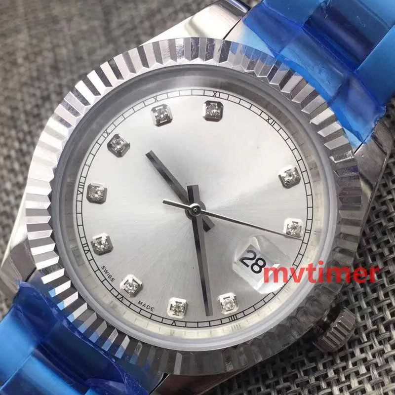 Mode 41mm mécanique automatique à remontage automatique hommes Montre en diamant hommes montres Reloj Montre affaires montres-bracelets 281p