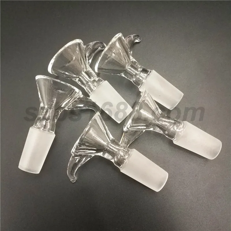 Boynuz şekli cam kase 5pcs/lot 14mm soket cam kaseler Cam bong silikon boru teçhizat feshi için sigara içme aksesuarları