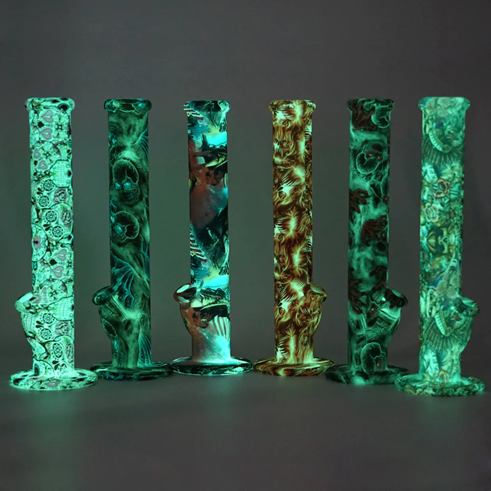 27 가지 색상 14 14 한정판 실리콘 물 연기 파이프 봉 흡연 허브 토바이 코 꽃 스트레이트 워터 파이프 봉