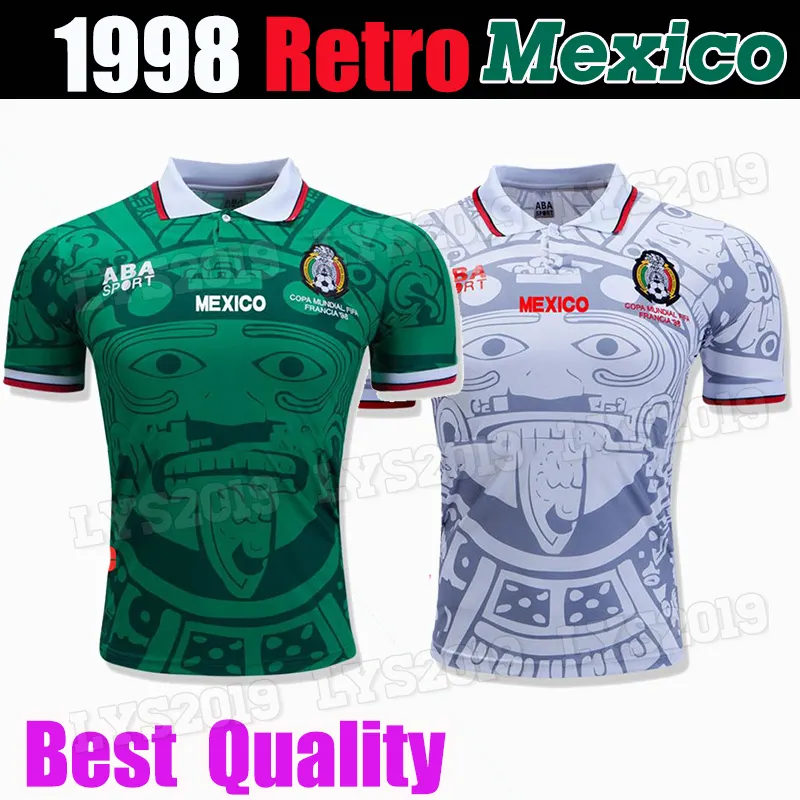 S-XXL World Cup 1998 Retro Mexiko Fotboll Jerseys Zidane Henry Vintage Futbol Camisa Fotboll Mexikansk Camisetas Shirt Kit Maillot