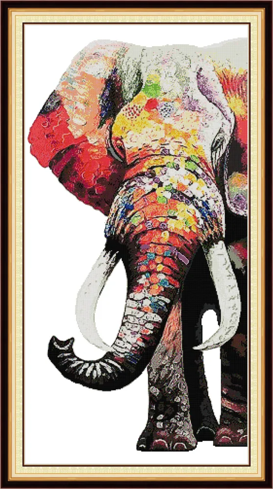 Elefante 2 kit fai da te per la casa Fatto a mano Punto croce Strumenti artigianali Ricamo Set di cucito contato stampa su tela DMC 14CT / 11CT