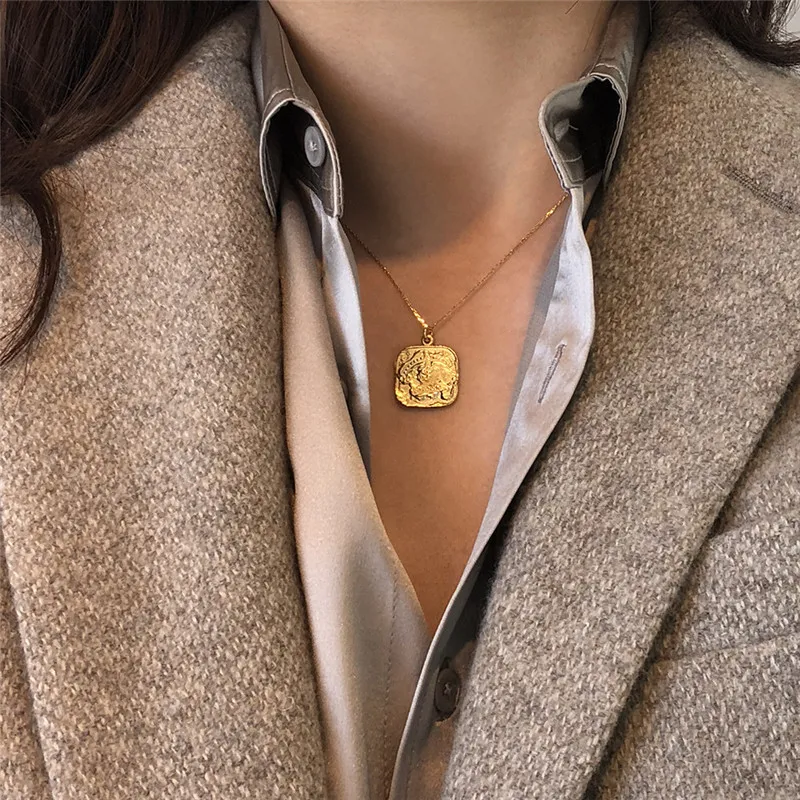 Новый Простой 100% Чистого Стерлингового Серебра 925 Геометрическая Квадратный Кулон Ожерелья Для Женщин Мужчин Изящных Ювелирных Изделий